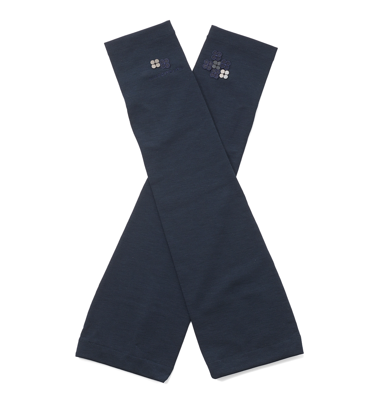 フィオーリモチーフ付きUVケアフィンガーレスロンググローブ/ネイビー