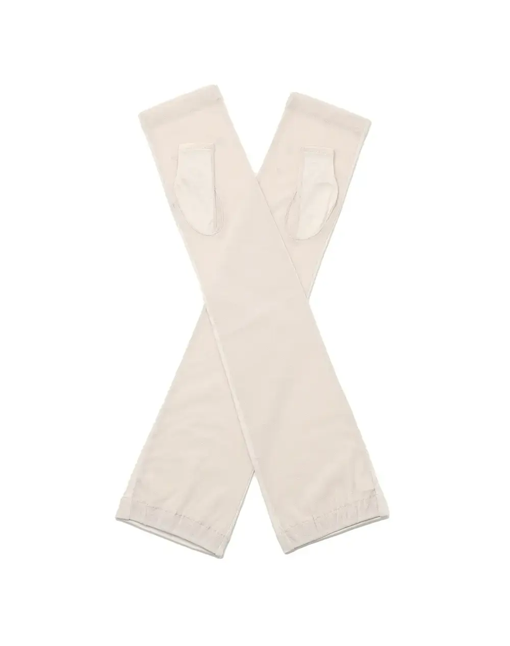 ラインストーンフィオーリモチーフ付きUVケアフィンガーレスロンググローブ/ベージュ