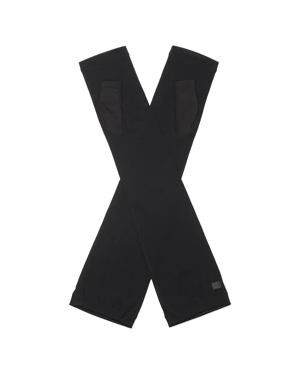 ラインストーンフィオーリモチーフ付きUVケアフィンガーレスロンググローブ/ブラック