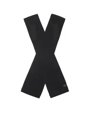 ラインストーンフィオーリモチーフ付きUVケアフィンガーレスロンググローブ/ブラック