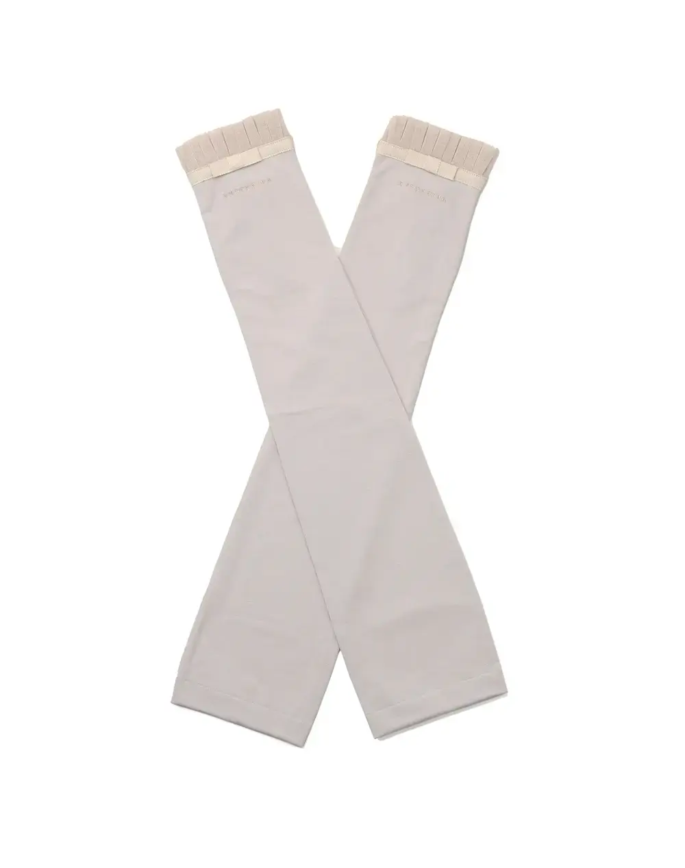 リボン付きメッシュUVケアフィンガーレスロンググローブ/ベージュ