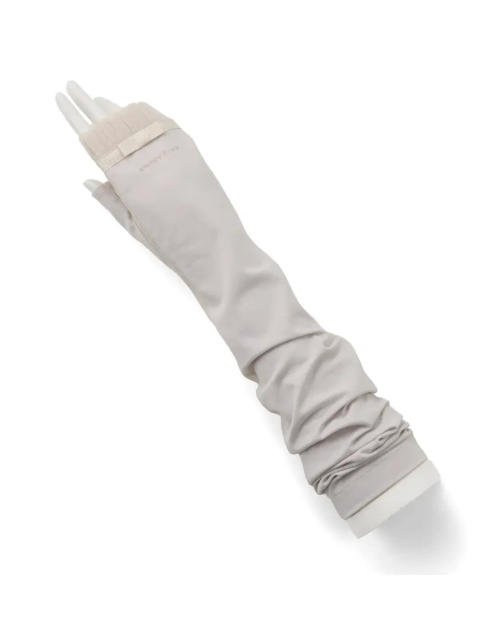 リボン付きメッシュUVケアフィンガーレスロンググローブ/ベージュ