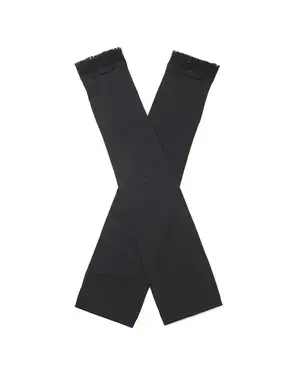 リボン付きメッシュUVケアフィンガーレスロンググローブ/ブラック