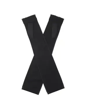 リボン付きメッシュUVケアフィンガーレスロンググローブ/ブラック