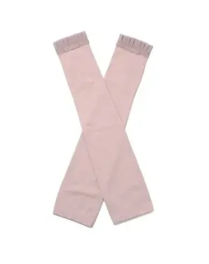 リボン付きメッシュUVケアフィンガーレスロンググローブ/ピンク