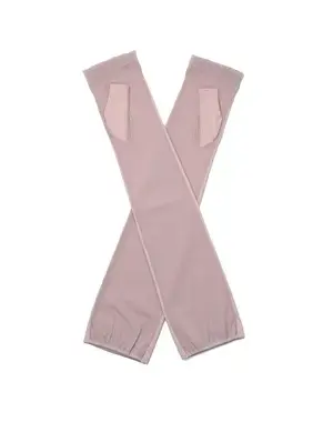 リボン付きメッシュUVケアフィンガーレスロンググローブ/ピンク