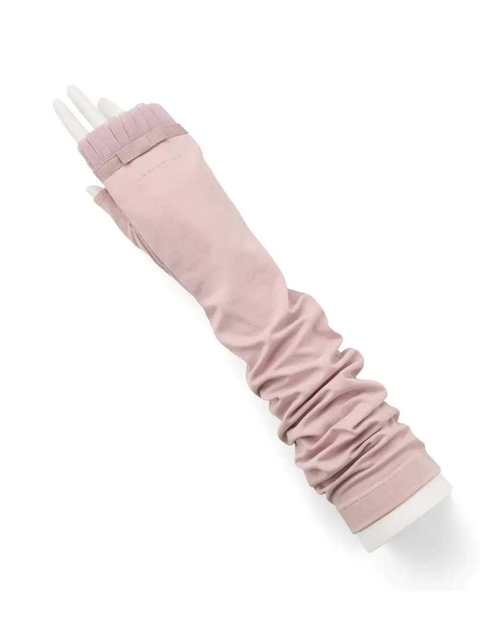 リボン付きメッシュUVケアフィンガーレスロンググローブ/ピンク
