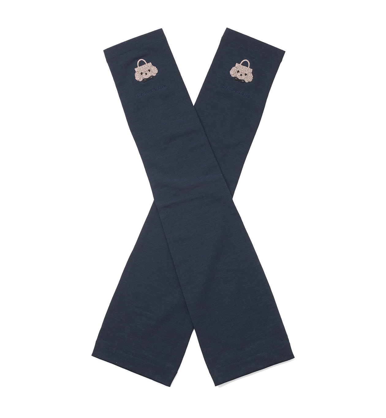 トイ・プードルモチーフUVケアフィンガーレスロンググローブ/ネイビー