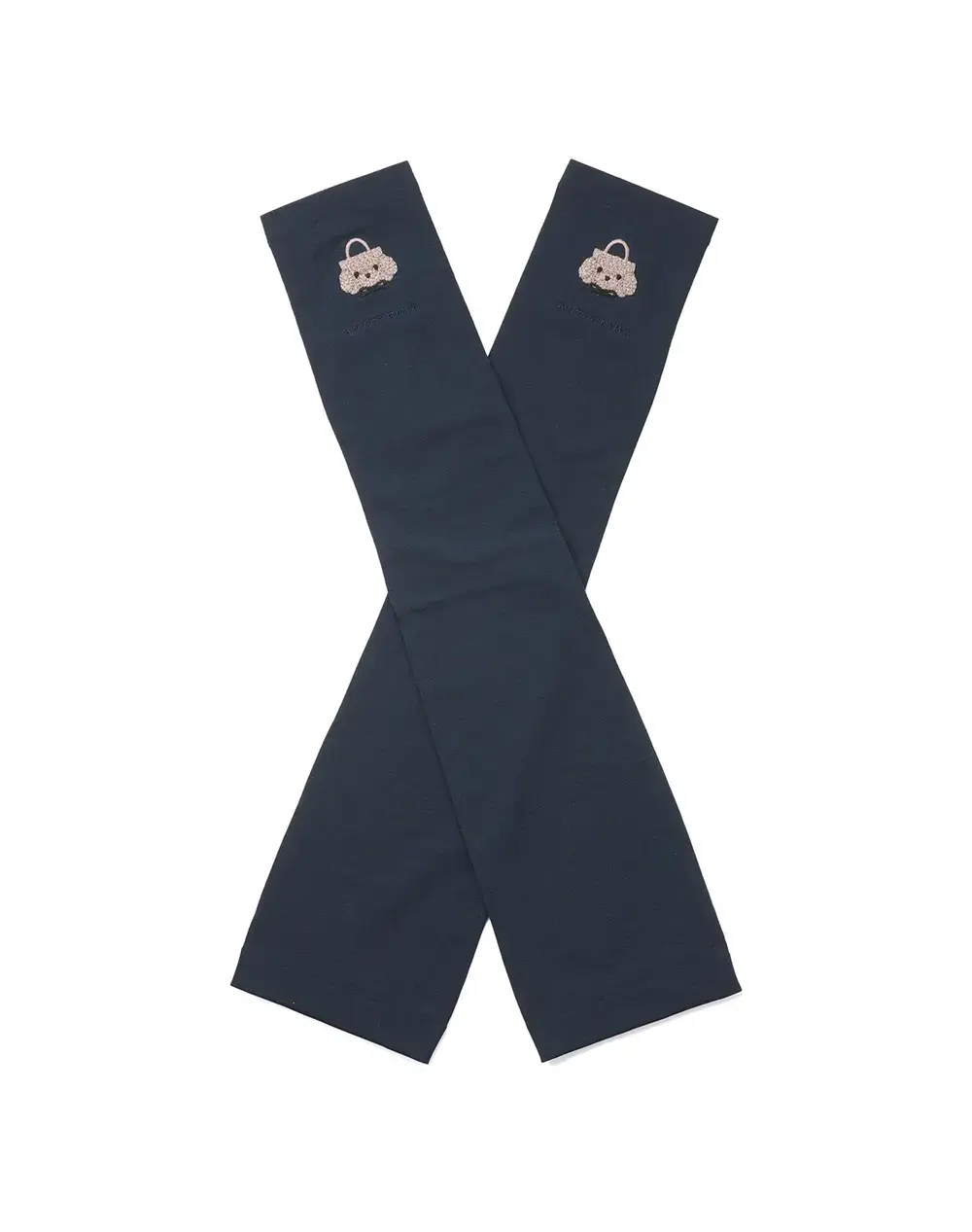 トイ・プードルモチーフUVケアフィンガーレスロンググローブ/ネイビー