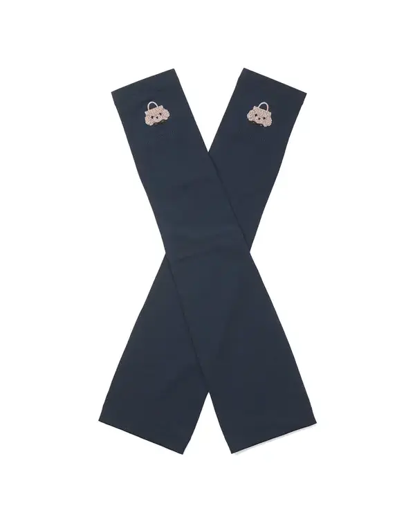 トイ・プードルモチーフUVケアフィンガーレスロンググローブ/ネイビー