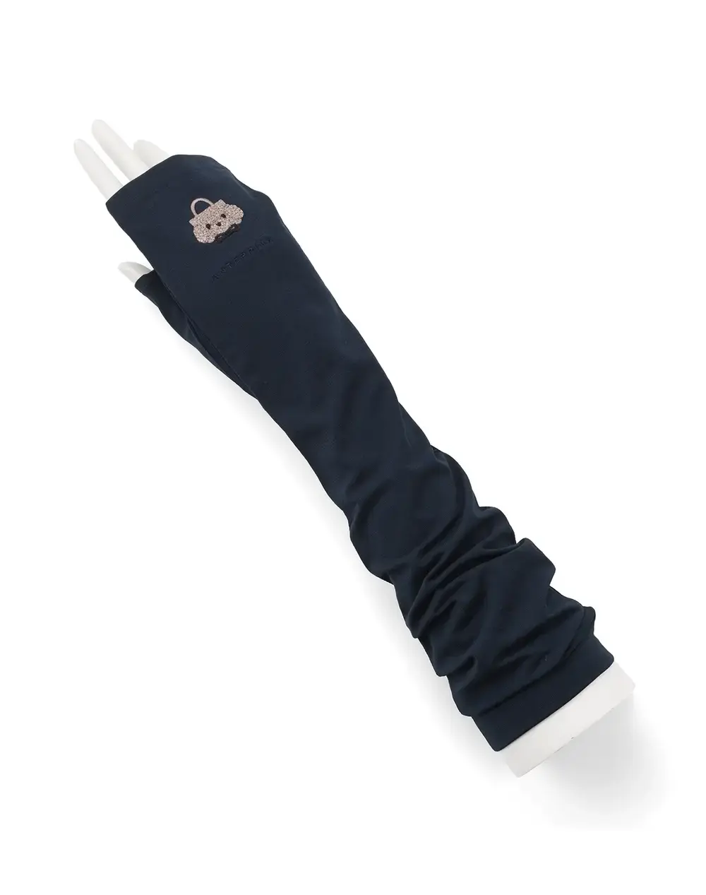 トイ・プードルモチーフUVケアフィンガーレスロンググローブ/ネイビー