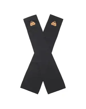 トイ・プードルモチーフUVケアフィンガーレスロンググローブ/ブラック