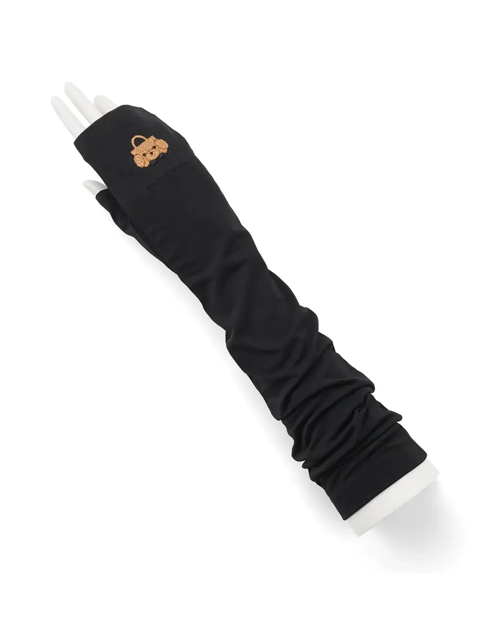 トイ・プードルモチーフUVケアフィンガーレスロンググローブ/ブラック