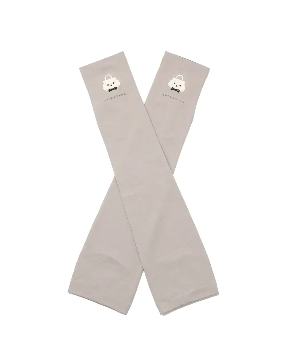 トイ・プードルモチーフUVケアフィンガーレスロンググローブ/グレージュ