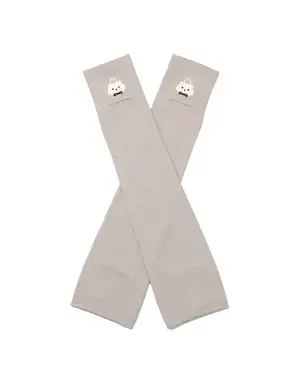 トイ・プードルモチーフUVケアフィンガーレスロンググローブ/グレージュ