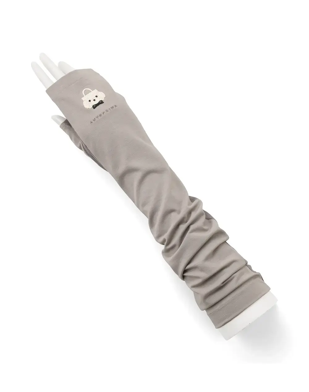 トイ・プードルモチーフUVケアフィンガーレスロンググローブ/グレージュ