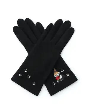 タッチパネル対応 リトルミイ刺繍ジャージグローブ/ブラック