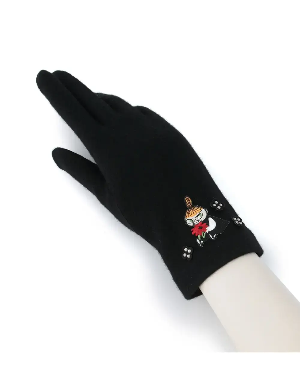 タッチパネル対応 リトルミイ刺繍ジャージグローブ/ブラック