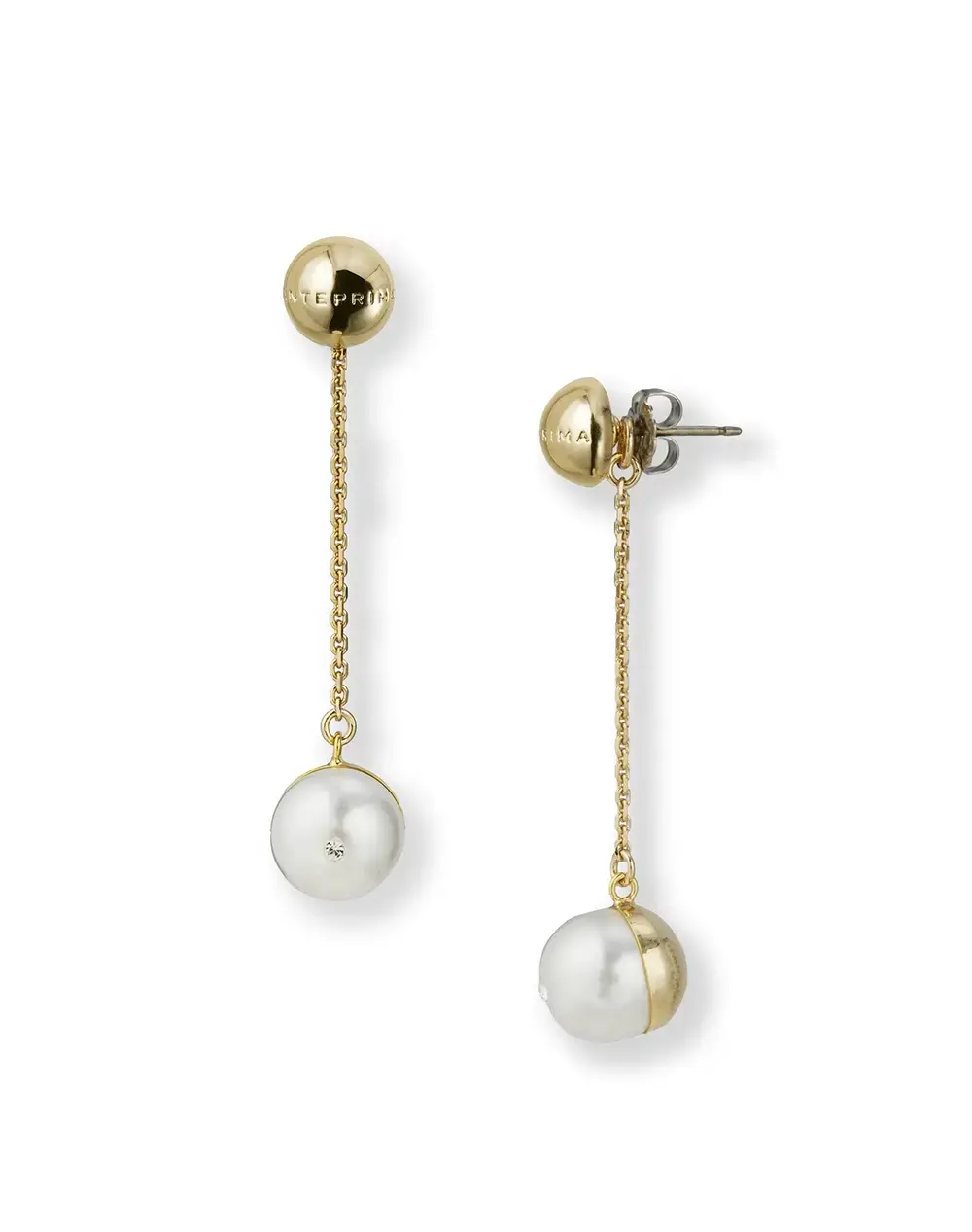 【50%OFF】モダンパールピアス/ホワイト