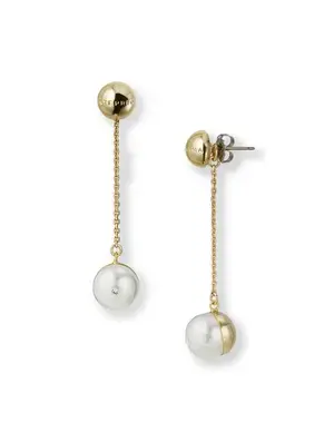 【50%OFF】モダンパールピアス/ホワイト