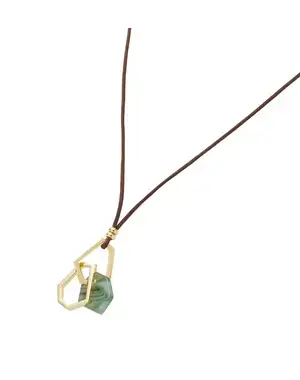 ジオメトリック スライドネックレス/グリーン