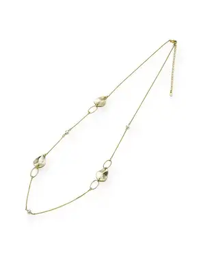 【50%OFF】ニュアンスメタルパール ステーションネックレス/ゴールド