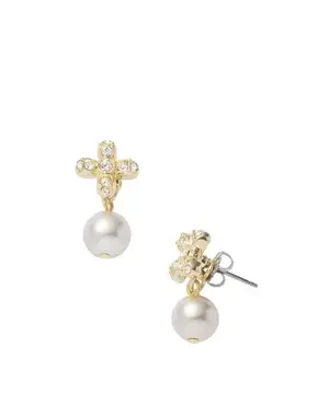 フィオーリ ベージュパールピアス/ゴールド