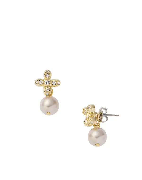 フィオーリ ベージュパールピアス/ゴールド