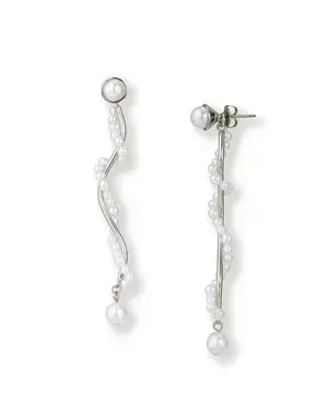 【50%OFF】ウェーブパールピアス/シルバー