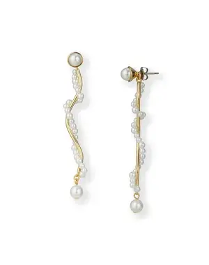 【50%OFF】ウェーブパールピアス/ゴールド