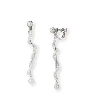 【50%OFF】ウェーブパールイヤリング/シルバー