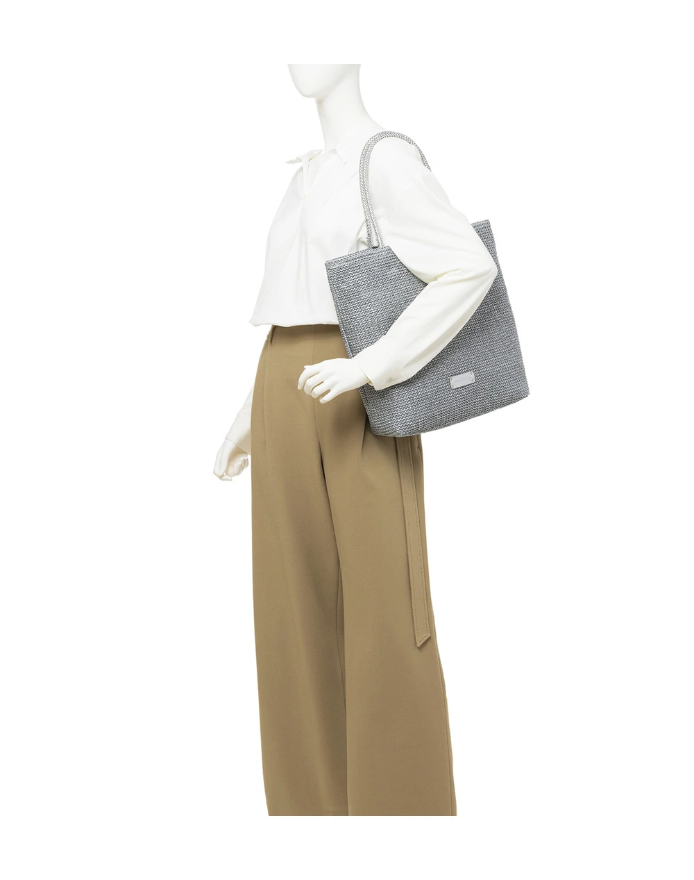 【30%OFF】ワイヤー ラフィア/ラージ 縦長/シルバー