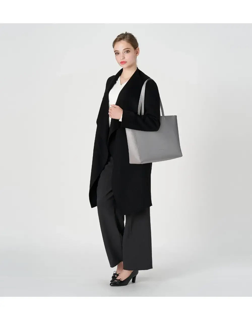 【30%OFF】サフィアーノ ベッロ/トート 横型 ラージ/シルバー