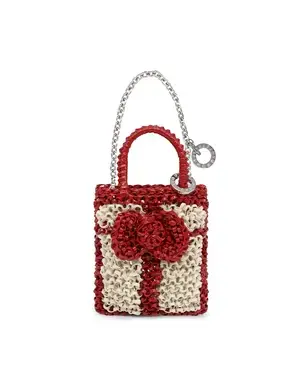 クリスマス ACC/プレゼント/エナメルレッド×マットホワイト