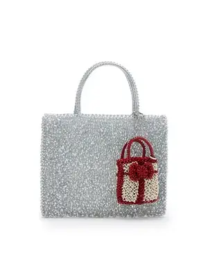 クリスマス ACC/プレゼント/エナメルレッド×マットホワイト