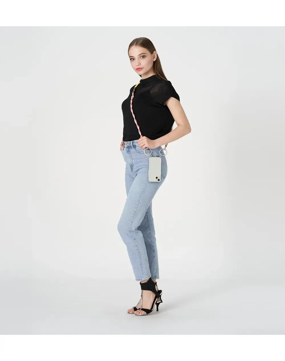 ワイヤーストラップ/マットフラミンゴ×マットホワイト