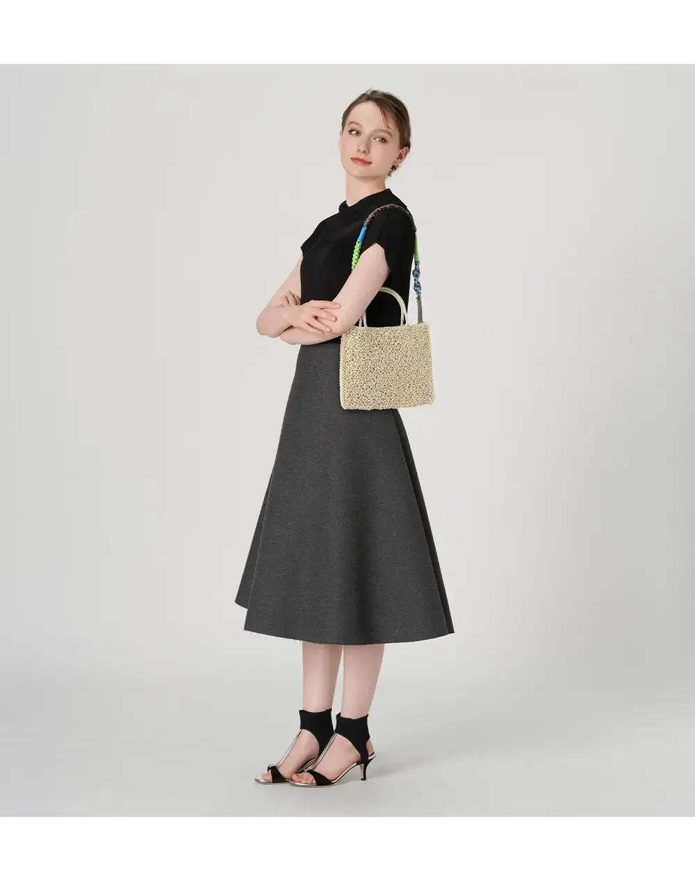 ワイヤーストラップ/マットスカイブルー×エナメルグレー