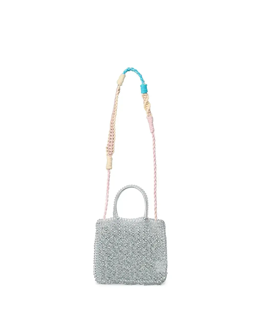 ワイヤーストラップ/オーロラホワイト×ピンク