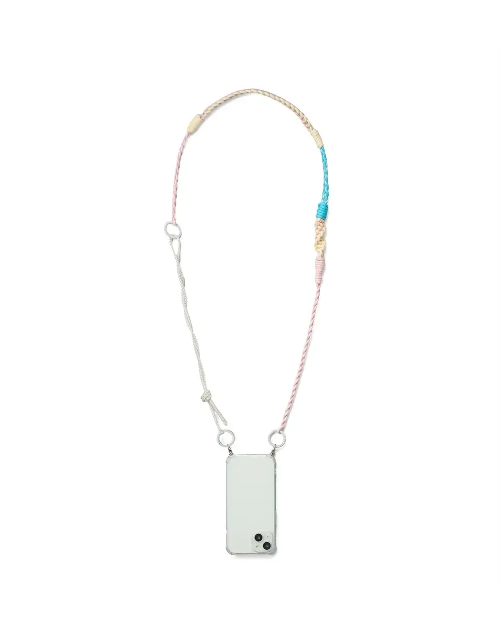 ワイヤーストラップ/オーロラホワイト×ピンク