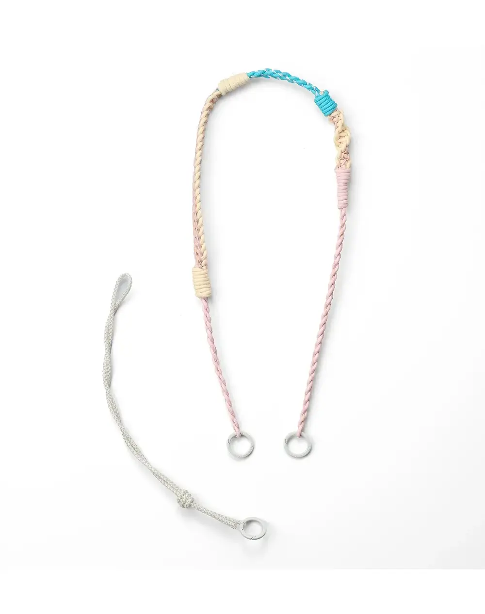 ワイヤーストラップ/オーロラホワイト×ピンク