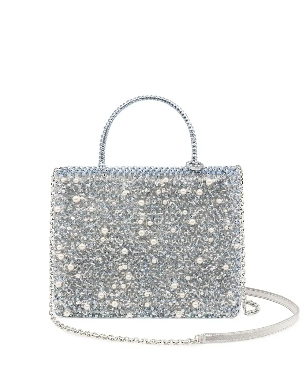 ペルラ グリッター/スクエア ミディアム/ブルーシルバー