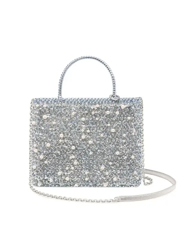 ペルラ グリッター/スクエア ミディアム/ブルーシルバー