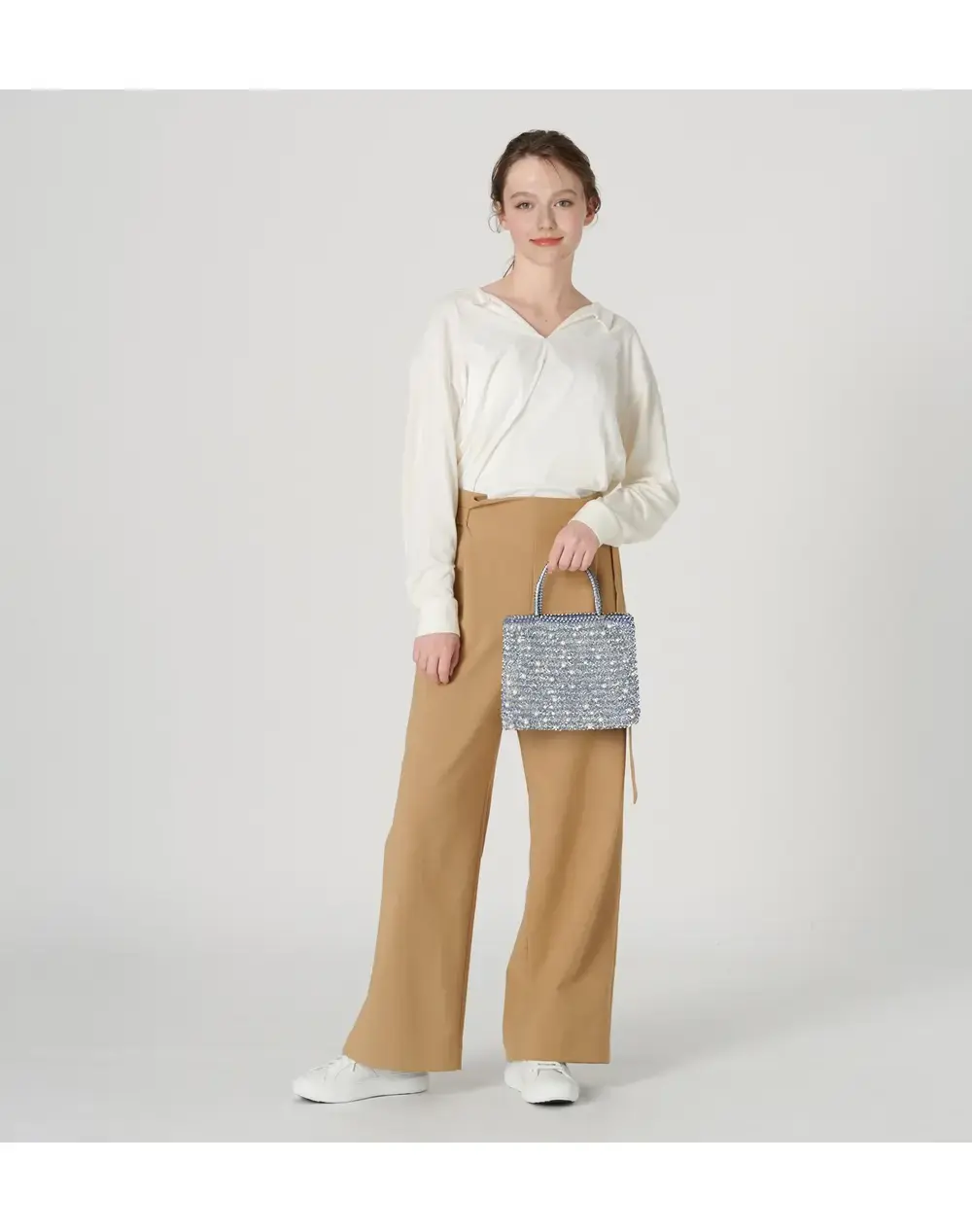 ペルラ グリッター/スクエア ミディアム/ブルーシルバー