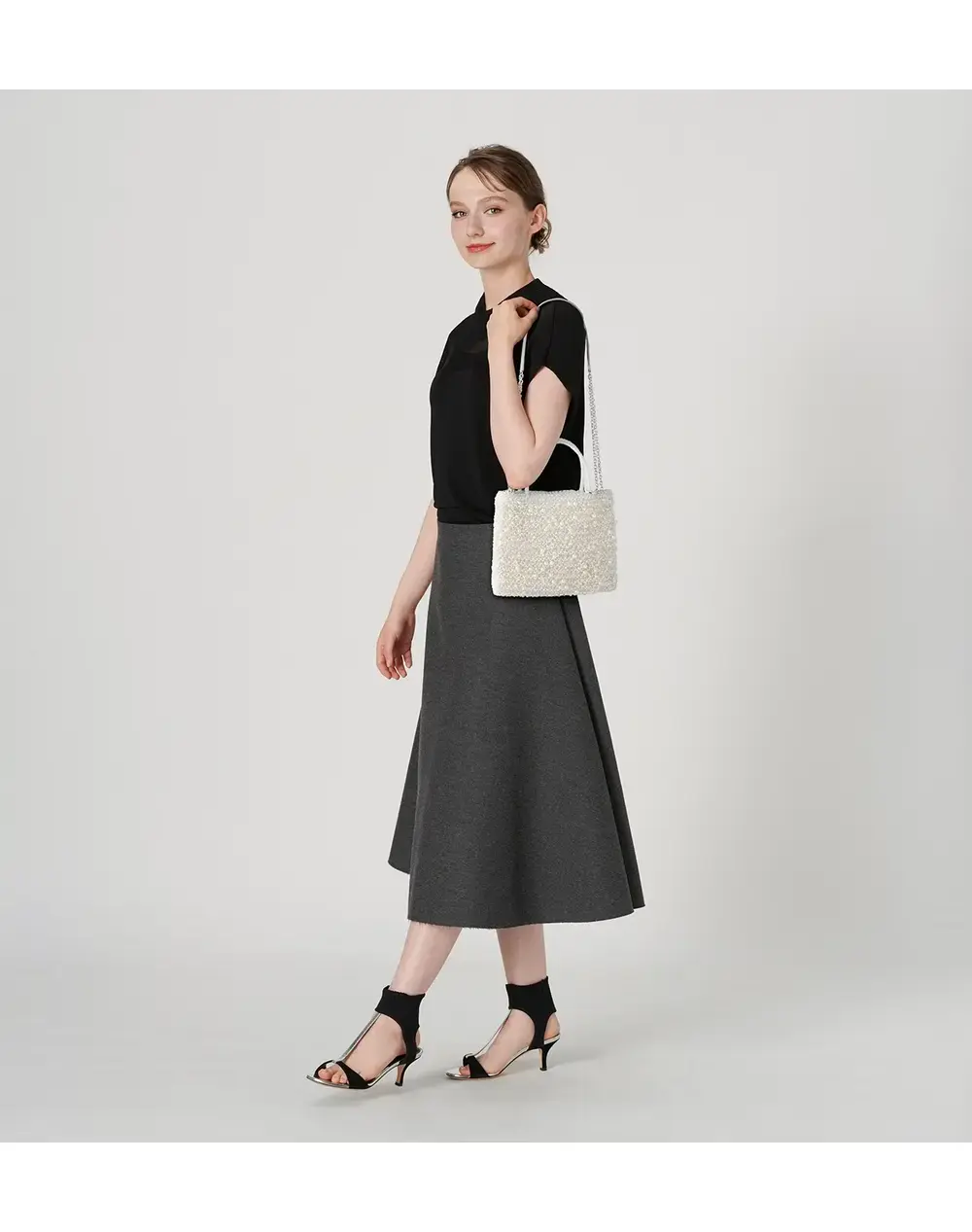 ペルラ グリッター/スクエア ミディアム/オーロラホワイト