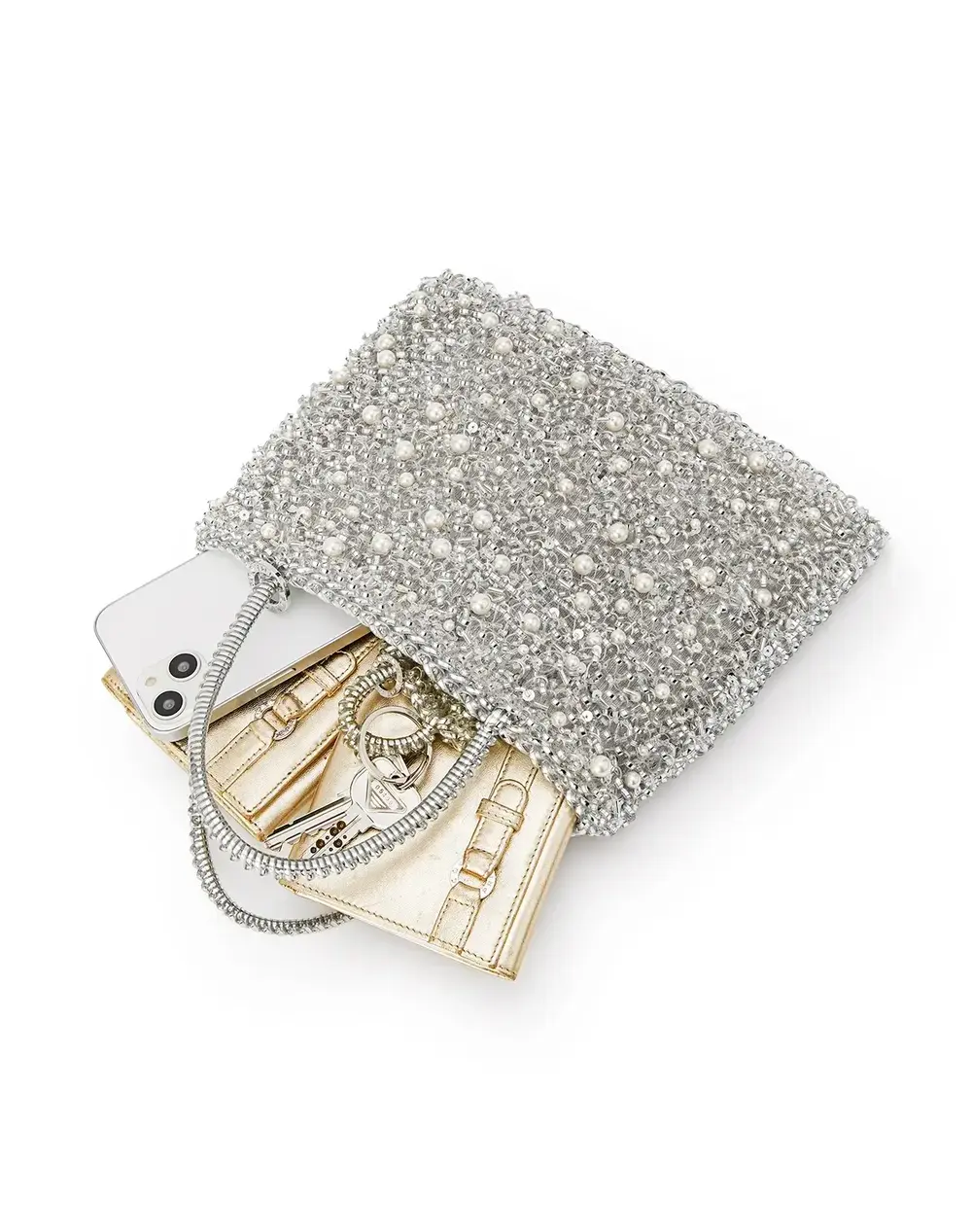 ペルラ グリッター/スクエア ミディアム/オーロラホワイト