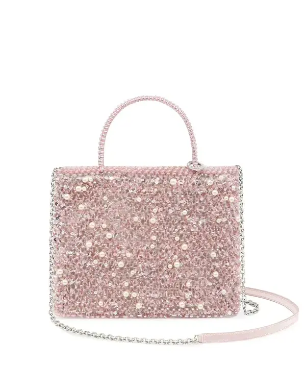 ペルラ グリッター/スクエア ミディアム/フラミンゴシルバー