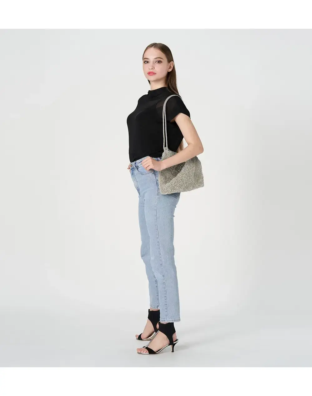 ツイスト/ラージ/グレイッシュホワイトシルバー