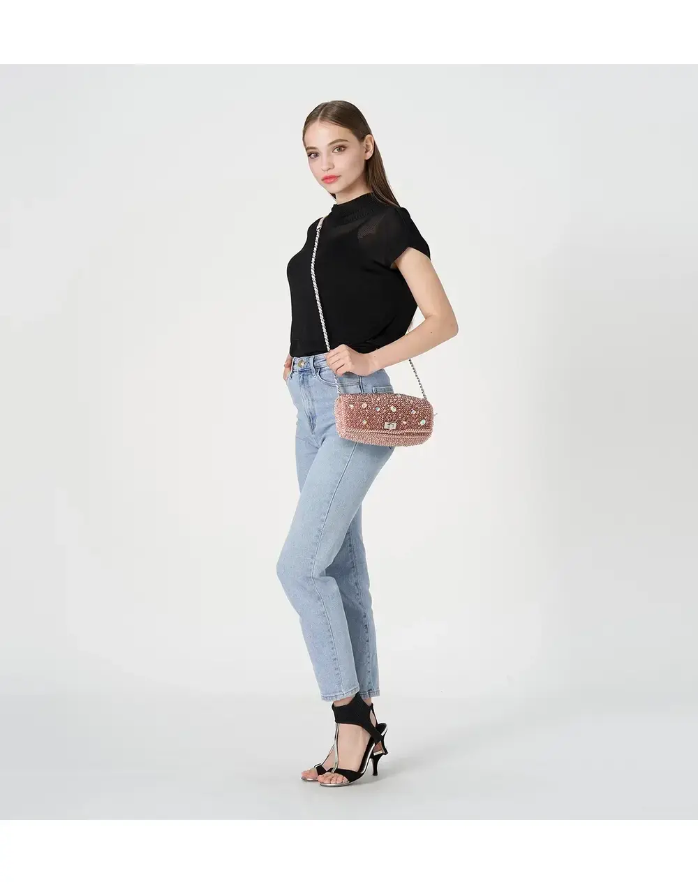 999 コレクション II/クリスタル ショルダー ミディアム/ピュアシルバーピンク【一部店舗先行販売商品】