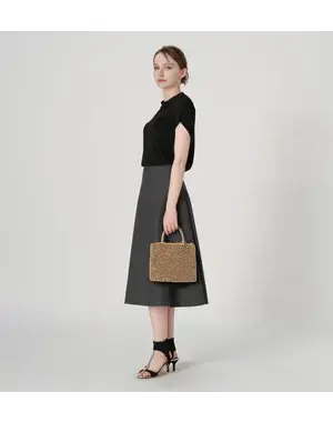 スタンダード/スクエア ミディアム(Dリング付き)/エナメルキャメル