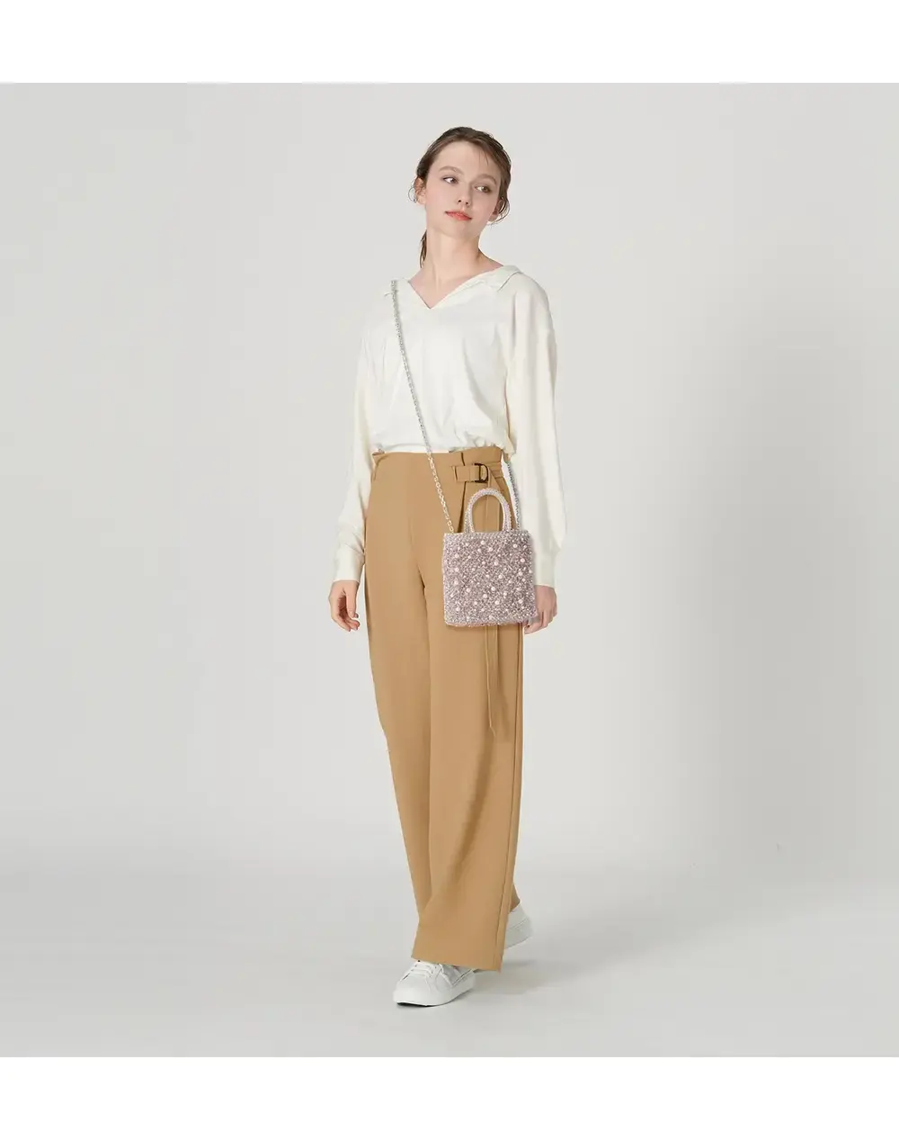 ペルラ グリッター/スクエア スモール/パウダリーピンクシルバー